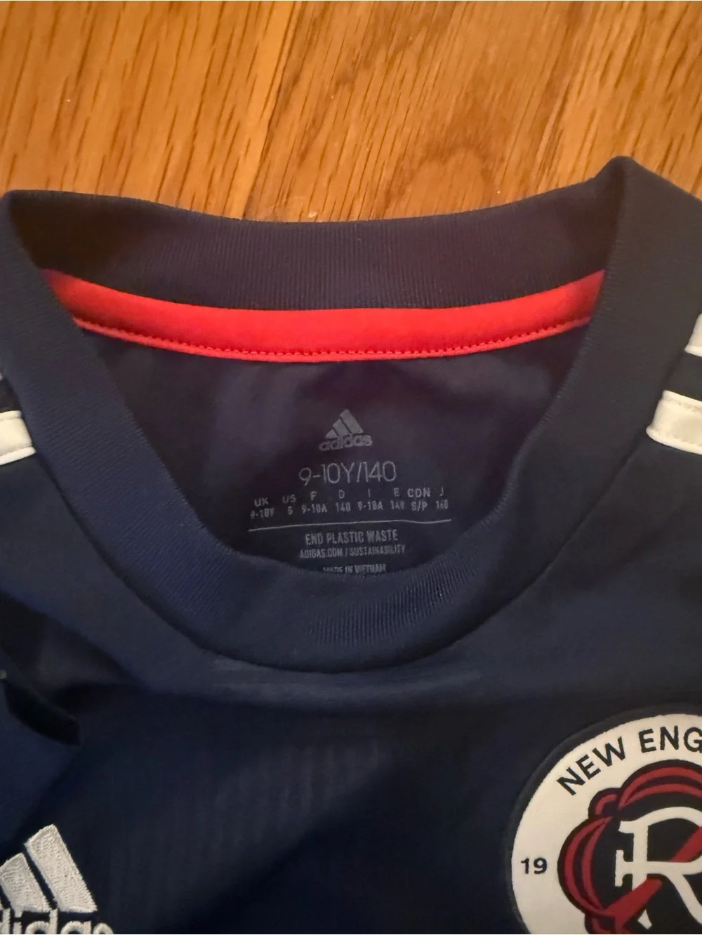 adidas Kids Navy New England Revolution Jersey with White Logos